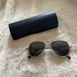 Warby Parker Raider Silver Aviator Sunglasses blue/gray tint w PRESCRIPTION